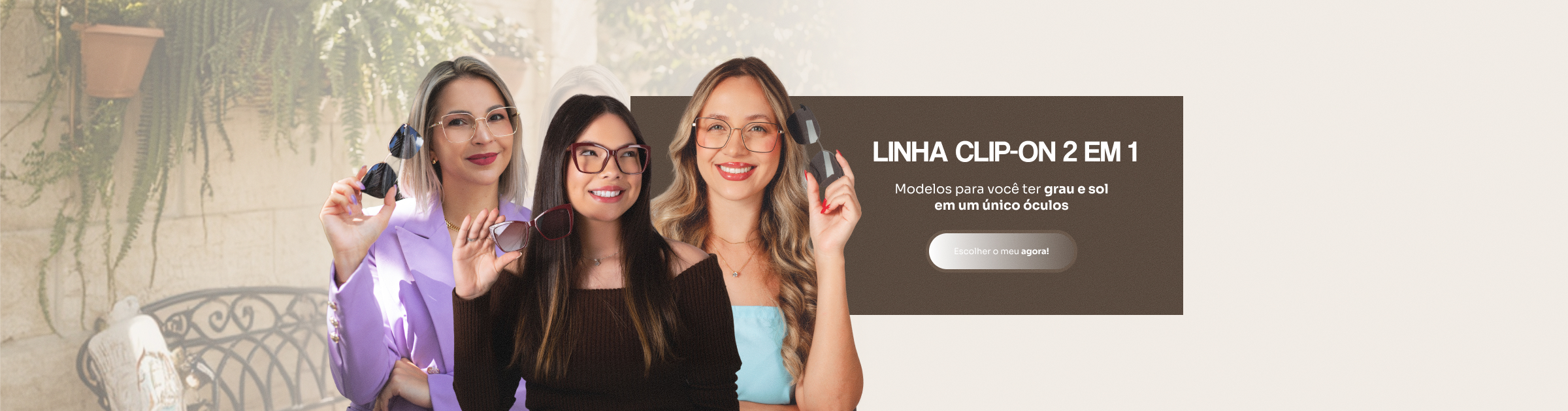 Linha de óculos clip on