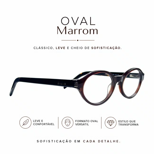 Clip-On Evolve Oval Marrom Luxo