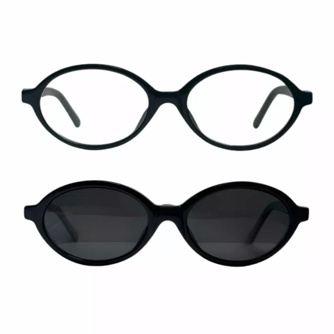 Óculos Clip-On Feminino Oval Evolve Retrô Preto