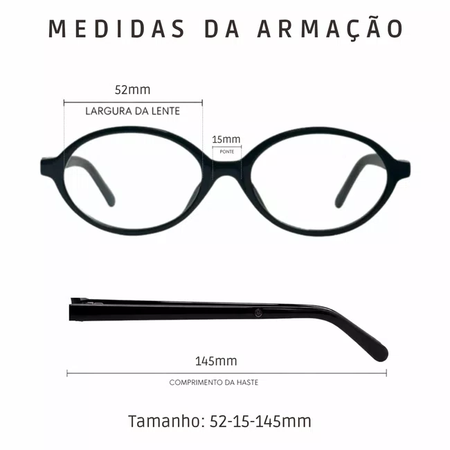 Óculos Clip-On Feminino Oval Evolve Retrô Preto