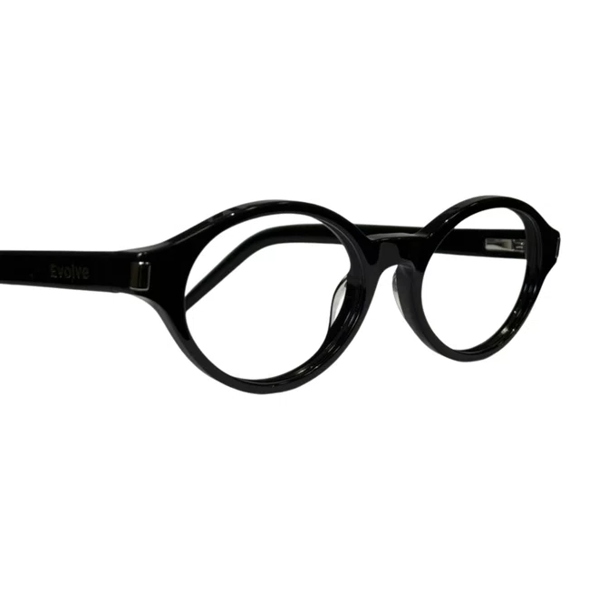 Óculos de Grau 2 em 1 com Clip-On Solar Evolve – Oval Preto Luxo