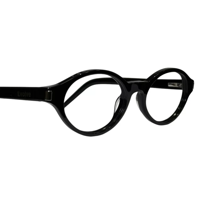 Óculos de Grau 2 em 1 com Clip-On Solar Evolve – Oval Preto Luxo