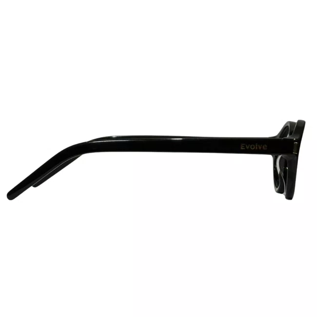 Óculos de Grau 2 em 1 com Clip-On Solar Evolve – Oval Preto Luxo