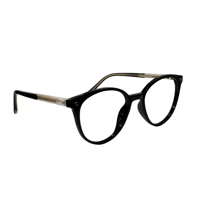 Óculos de Grau Clip-On Evolve Redondo Preto