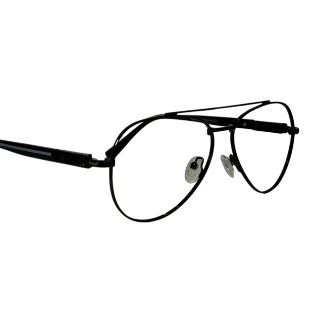 Óculos de grau Evolve, aviador quadrado Metal em Preto