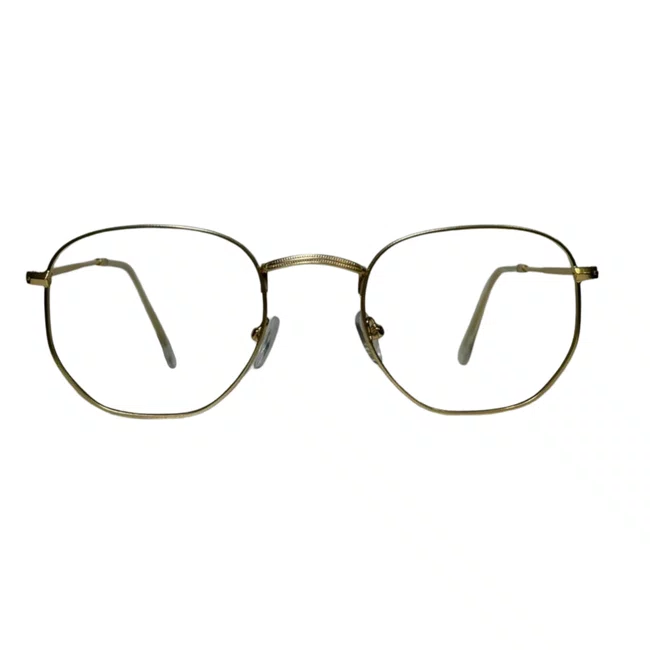 Óculos de grau Evolve, modelo Hexagonal Metal em Dourado