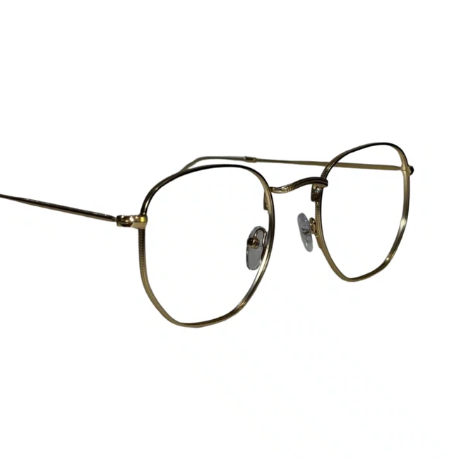Óculos de grau Evolve, modelo Hexagonal Metal em Dourado