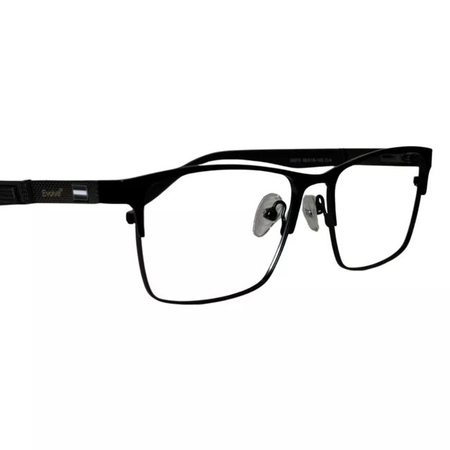 Óculos de grau Evolve, modelo quadrado Metal em Preto