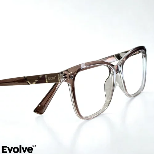 Óculos de grau feminino clip-on, modelo 2 em 1 marrom