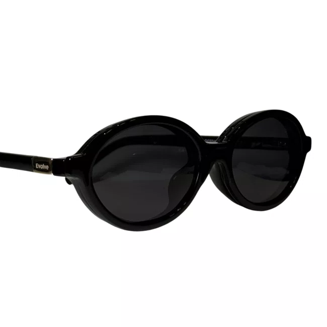 Óculos de grau feminino clip-on Evolve, modelo 2 em 1 em Preto