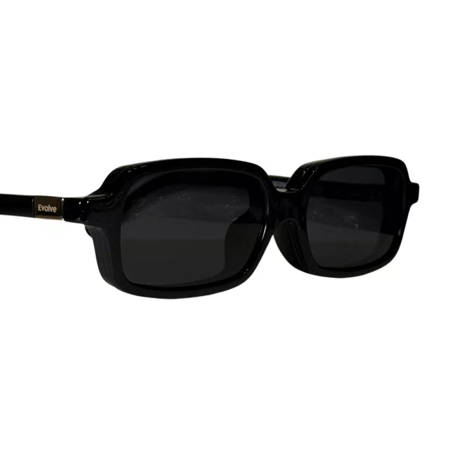 Óculos de grau feminino clip-on Evolve, modelo 2 em 1 em Preto