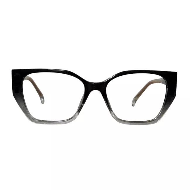 Óculos de grau feminino clip-on Evolve, modelo 2 em 1 em Preto Degradê