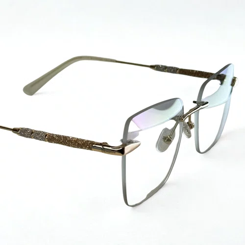 Óculos de grau feminino clip-on, modelo 2 em 1 Balgriff metal em Dourado