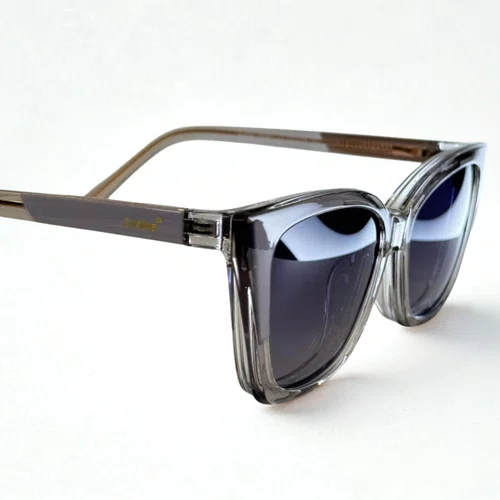 Óculos de grau feminino clip-on, modelo 2 em 1 em Cinza