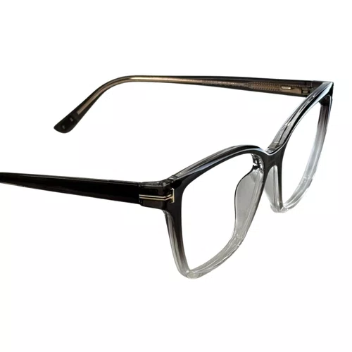Óculos de grau feminino clip-on, modelo 2 em 1 em Marrom Degradê