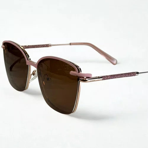Óculos de grau feminino clip-on, modelo 2 em 1 em Metal Dourado