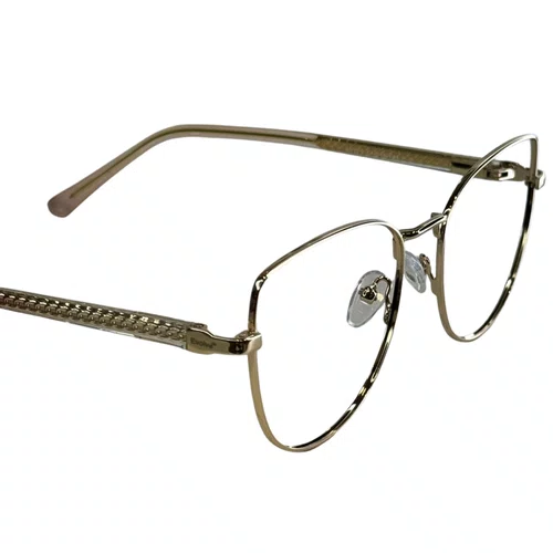Óculos de grau feminino clip-on, modelo 2 em 1 em Metal em Dourado