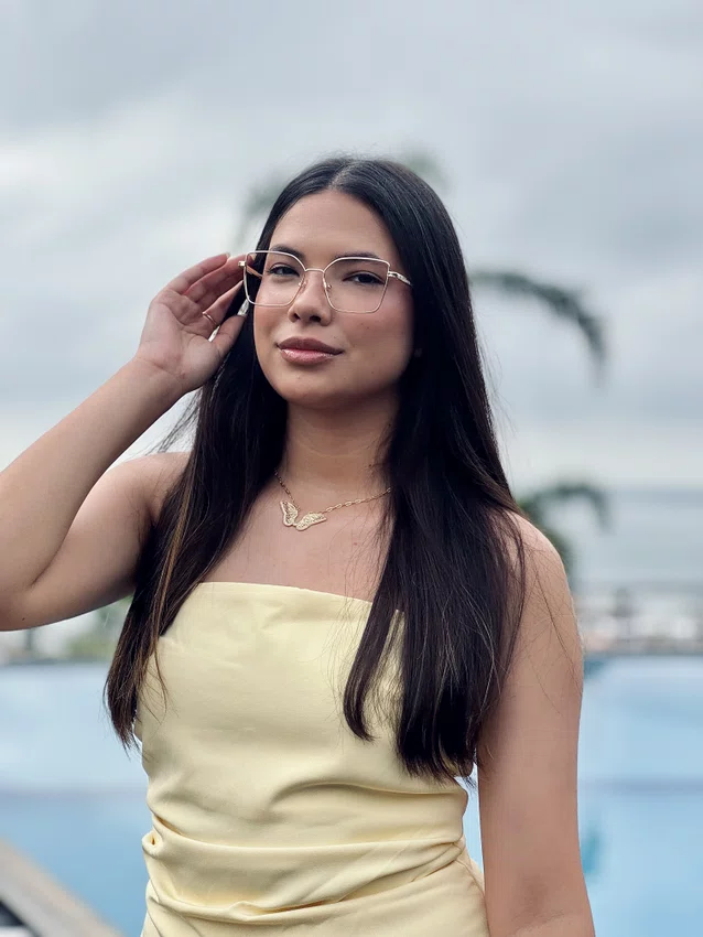 Óculos de grau feminino clip-on, modelo 2 em 1 em metal em Dourado