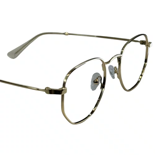Óculos de grau feminino clip-on, modelo 2 em 1 em Metal em Dourado