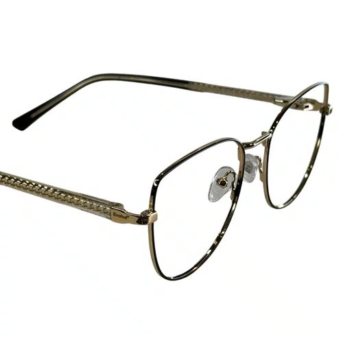 Óculos de grau feminino clip-on, modelo 2 em 1 em Metal em Dourado e Preto