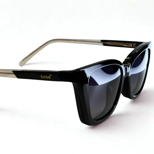 Óculos de grau feminino clip-on, modelo 2 em 1 em Preto