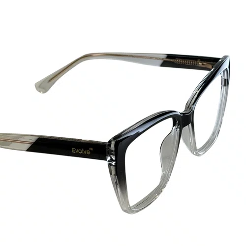 Óculos de grau feminino clip-on, modelo 2 em 1 em Preto Degradê
