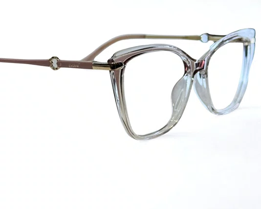 Óculos de Grau Feminino Clip-on Modelo 2 em 1 em Rosê Degradê