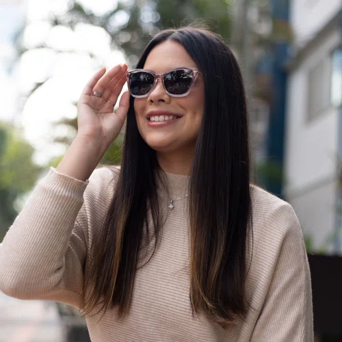 Óculos de Grau Feminino Clip-on Modelo 2 em 1 em Rosê Degradê