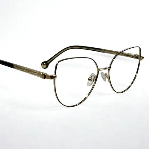 Óculos de grau feminino clip-on, modelo 2 em 1 Metal Dourado