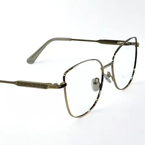 Óculos de grau feminino clip-on, modelo 2 em 1 metal em Dourado