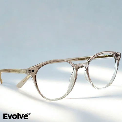 Óculos de Grau Feminino Clip-on, Modelo 2 em 1 Rosê Translúcido