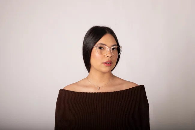 Óculos de grau feminino modelo gatinho em Transparente