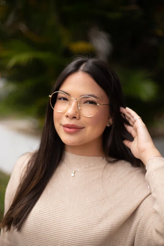 Óculos de grau feminino, modelo redondo metal em Dourado
