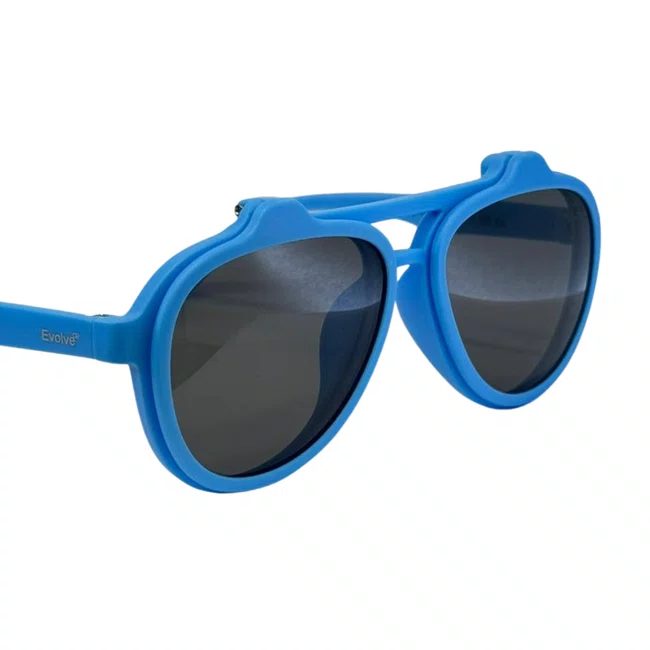 Óculos de grau infantil clip-on, modelo 2 em 1 em Azul