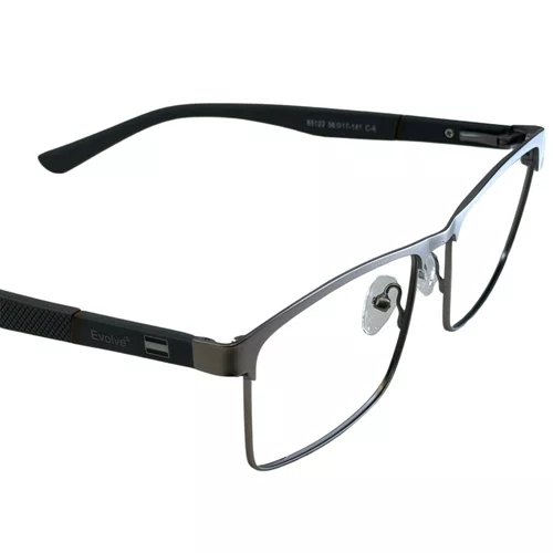Óculos de grau masculino clip-on, modelo 2 em 1 metal em Cinza