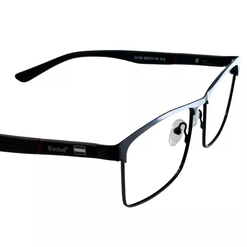 Óculos de grau masculino clip-on, modelo 2 em 1 metal em Preto