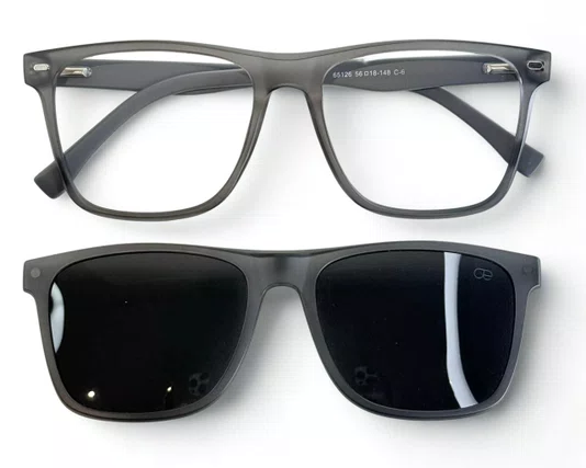 Óculos de Grau Masculino Clip-on Modelo 2 em Cinza