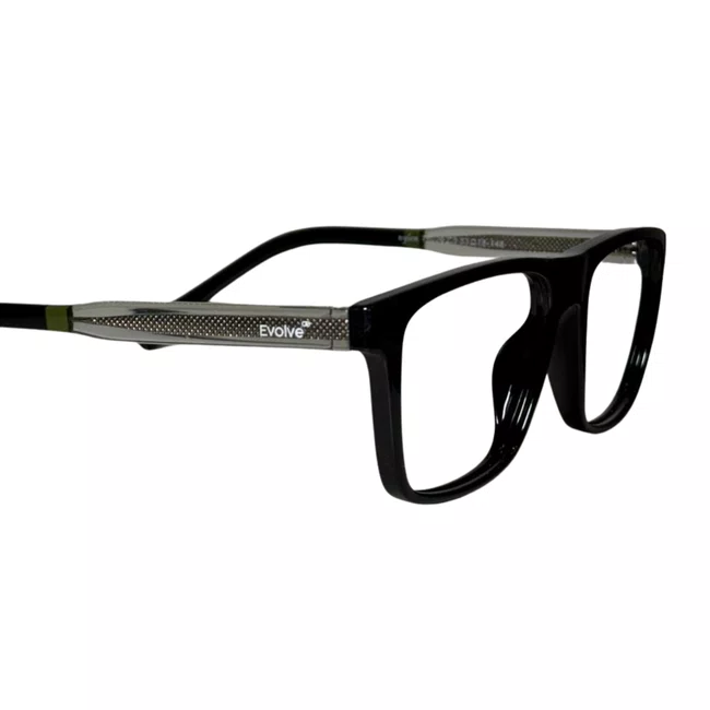 Óculos de grau masculino Evolve, modelo quadrado em Preto