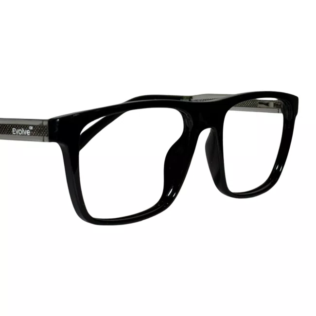 Óculos de grau masculino Evolve, modelo quadrado em Preto
