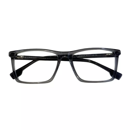 Óculos de grau masculino modelo quadrado em Cinza Translúcido