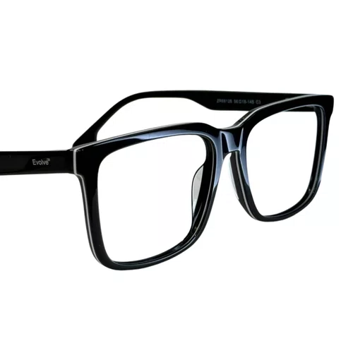 Óculos de grau masculino modelo quadrado em Preto com detalhe Branco