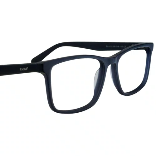 Óculos de grau masculino modelo quadrado em Preto com fundo Azul