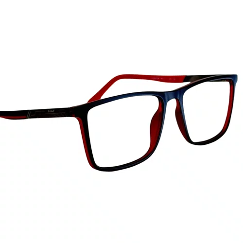 Óculos de grau masculino modelo quadrado em Preto com fundo Vermelho