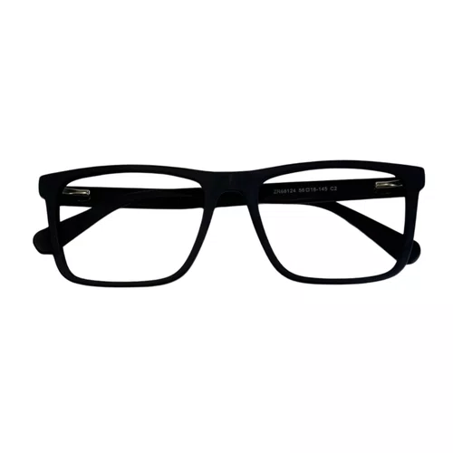 Óculos de grau masculino modelo quadrado em Preto fosco