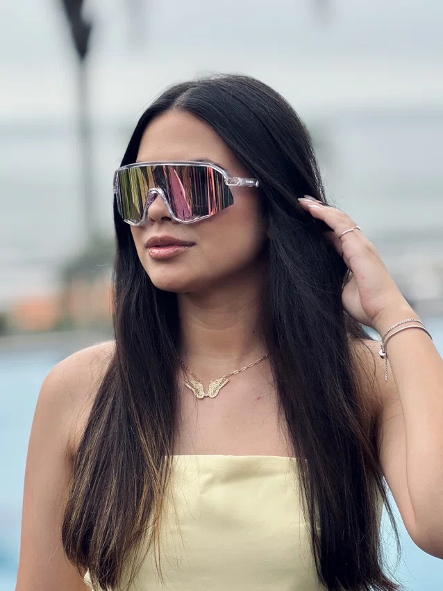 Óculos de sol Evolve, modelo esportivo em Lilás