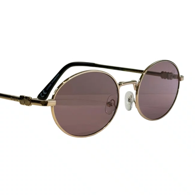 Óculos de sol Evolve, modelo Oval Metal em Dourado lente Rosa