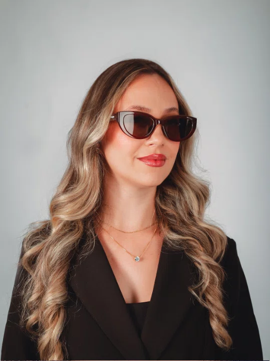 Óculos de sol feminino Evolve, modelo Gatinho em Marrom