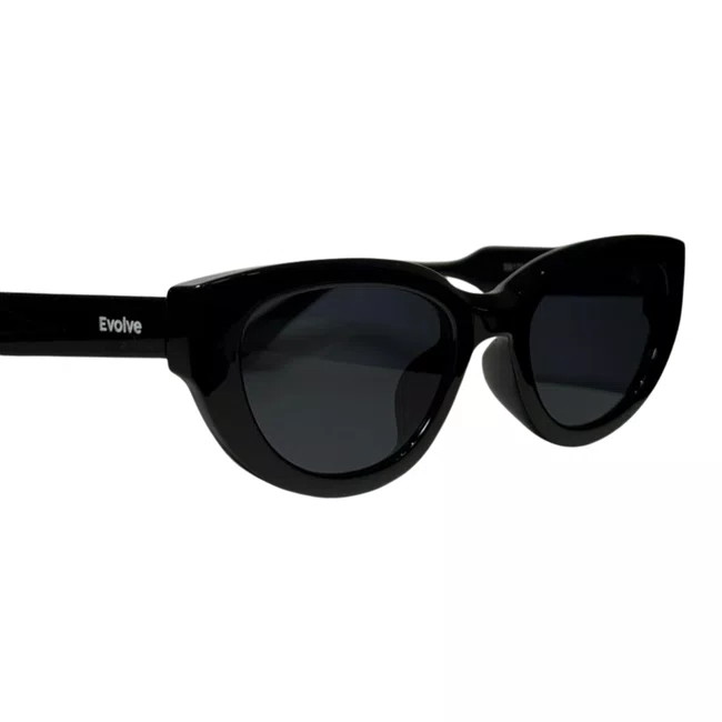 Óculos de sol feminino Evolve, modelo Gatinho em Preto