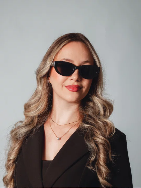 Óculos de sol feminino Evolve, modelo Gatinho em Preto