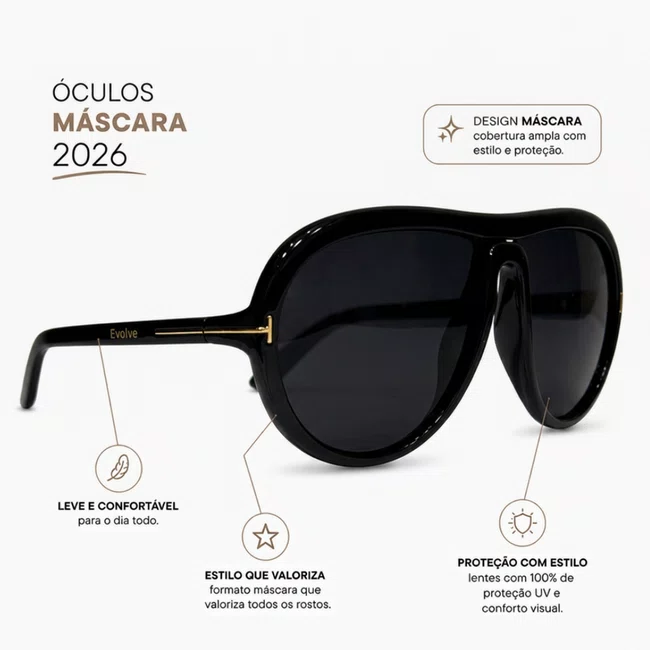 Óculos Solar Máscara Evolve Preto